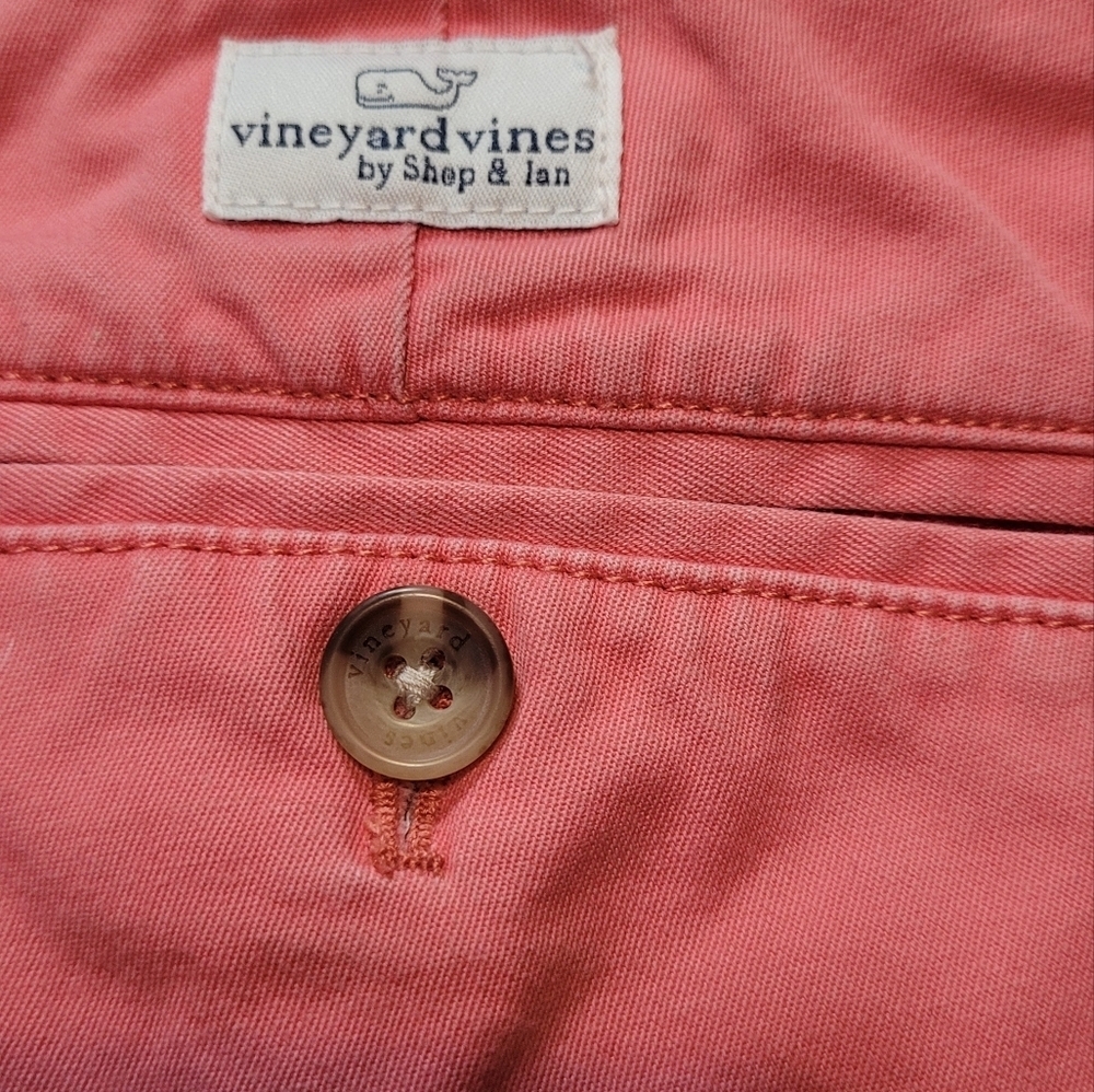 Vineyard Vines Mens Size 33 Breaker Shorts Chino Salmon Pink - Picture 4 of 6